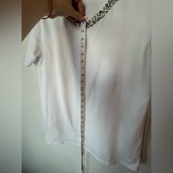 Bluemarine White T-Shirt – Size M, Embellished Neckline - Picture 9 of 11